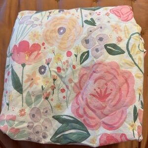 Pottery Barn Kids Floral Cotton crib sheet  multicolor watercolor floral